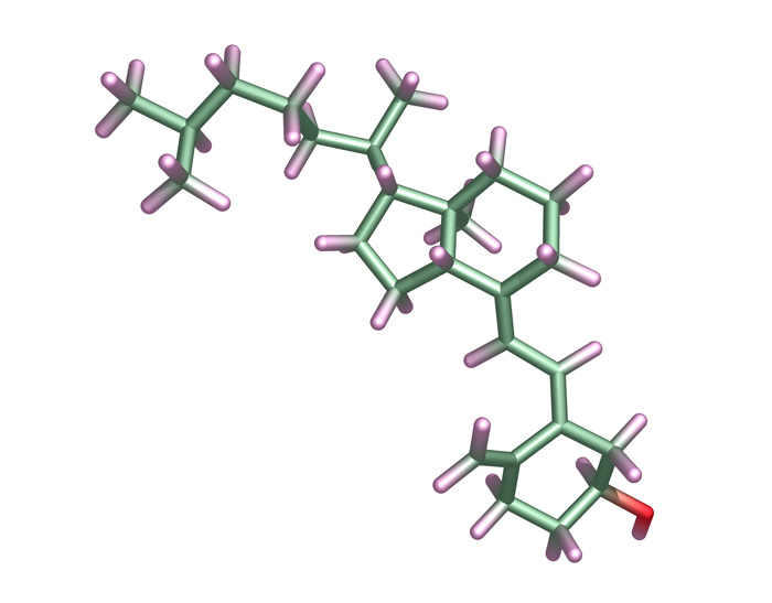 Diagram of a vitamin D3 molecule